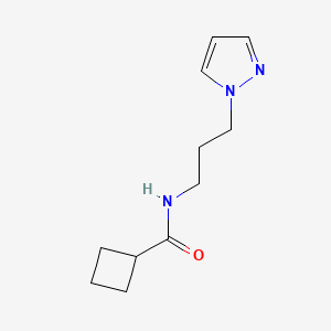 molecular formula C11H17N3O B4179469 N-[3-(1H-pyrazol-1-yl)propyl]cyclobutanecarboxamide 