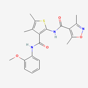 molecular formula C20H21N3O4S B4179470 N-(3-{[(2-methoxyphenyl)amino]carbonyl}-4,5-dimethyl-2-thienyl)-3,5-dimethyl-4-isoxazolecarboxamide 