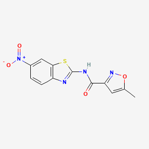molecular formula C12H8N4O4S B4179471 5-methyl-N-(6-nitro-1,3-benzothiazol-2-yl)-3-isoxazolecarboxamide 