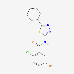 molecular formula C15H15BrClN3OS B4179488 5-bromo-2-chloro-N-(5-cyclohexyl-1,3,4-thiadiazol-2-yl)benzamide 
