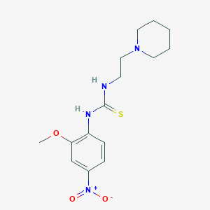 molecular formula C15H22N4O3S B4179495 N-(2-methoxy-4-nitrophenyl)-N'-[2-(1-piperidinyl)ethyl]thiourea 