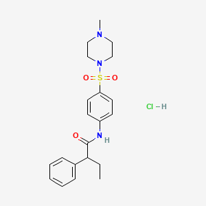 molecular formula C21H28ClN3O3S B4179508 N-{4-[(4-methyl-1-piperazinyl)sulfonyl]phenyl}-2-phenylbutanamide hydrochloride 