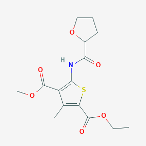 molecular formula C15H19NO6S B4179513 2-ethyl 4-methyl 3-methyl-5-[(tetrahydro-2-furanylcarbonyl)amino]-2,4-thiophenedicarboxylate 