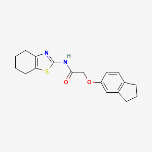 molecular formula C18H20N2O2S B4179536 2-(2,3-dihydro-1H-inden-5-yloxy)-N-(4,5,6,7-tetrahydro-1,3-benzothiazol-2-yl)acetamide 