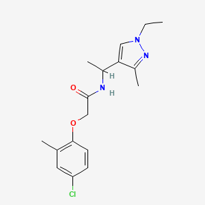 molecular formula C17H22ClN3O2 B4179552 2-(4-chloro-2-methylphenoxy)-N-[1-(1-ethyl-3-methyl-1H-pyrazol-4-yl)ethyl]acetamide 