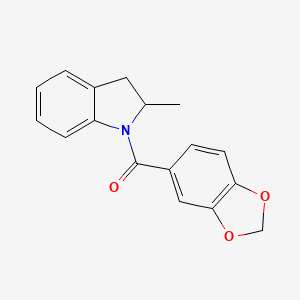 molecular formula C17H15NO3 B4179571 1-(1,3-benzodioxol-5-ylcarbonyl)-2-methylindoline 