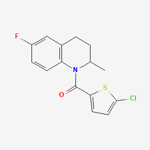 molecular formula C15H13ClFNOS B4179579 1-[(5-chloro-2-thienyl)carbonyl]-6-fluoro-2-methyl-1,2,3,4-tetrahydroquinoline 