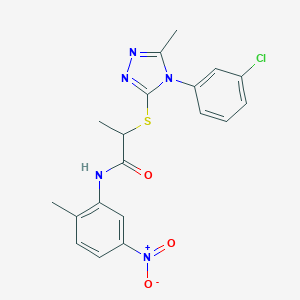 2-{[4-(3-chlorophenyl)-5-methyl-4H-1,2,4-triazol-3-yl]sulfanyl}-N-{5-nitro-2-methylphenyl}propanamide