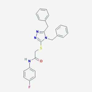 2-[(4,5-dibenzyl-1,2,4-triazol-3-yl)sulfanyl]-N-(4-fluorophenyl)acetamide