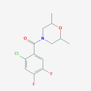 molecular formula C13H14ClF2NO2 B4179597 4-(2-chloro-4,5-difluorobenzoyl)-2,6-dimethylmorpholine 