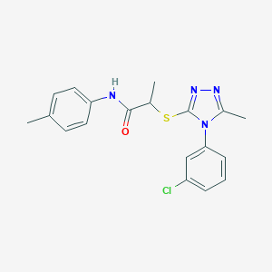 2-[[4-(3-chlorophenyl)-5-methyl-1,2,4-triazol-3-yl]sulfanyl]-N-(4-methylphenyl)propanamide