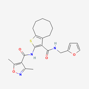 molecular formula C22H25N3O4S B4179615 N-(3-{[(2-furylmethyl)amino]carbonyl}-4,5,6,7,8,9-hexahydrocycloocta[b]thien-2-yl)-3,5-dimethyl-4-isoxazolecarboxamide 