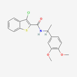 molecular formula C19H18ClNO3S B4179621 3-chloro-N-[1-(3,4-dimethoxyphenyl)ethyl]-1-benzothiophene-2-carboxamide 
