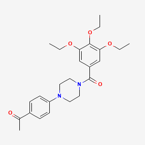 molecular formula C25H32N2O5 B4179651 1-{4-[4-(3,4,5-triethoxybenzoyl)-1-piperazinyl]phenyl}ethanone 