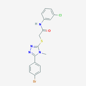 2-{[5-(4-bromophenyl)-4-methyl-4H-1,2,4-triazol-3-yl]sulfanyl}-N-(3-chlorophenyl)acetamide