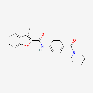 molecular formula C22H22N2O3 B4179673 3-methyl-N-[4-(1-piperidinylcarbonyl)phenyl]-1-benzofuran-2-carboxamide 