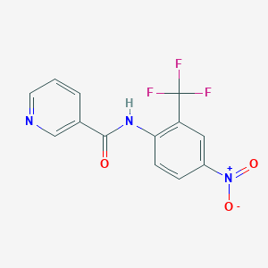 molecular formula C13H8F3N3O3 B4179698 N-[4-nitro-2-(trifluoromethyl)phenyl]nicotinamide 