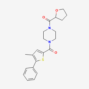molecular formula C21H24N2O3S B4179700 1-[(4-methyl-5-phenyl-2-thienyl)carbonyl]-4-(tetrahydro-2-furanylcarbonyl)piperazine 