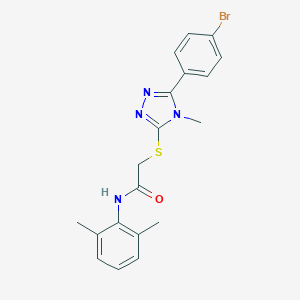 molecular formula C19H19BrN4OS B417971 2-{[5-(4-bromophenyl)-4-methyl-4H-1,2,4-triazol-3-yl]sulfanyl}-N-(2,6-dimethylphenyl)acetamide 