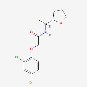 molecular formula C14H17BrClNO3 B4179716 2-(4-bromo-2-chlorophenoxy)-N-[1-(tetrahydro-2-furanyl)ethyl]acetamide 