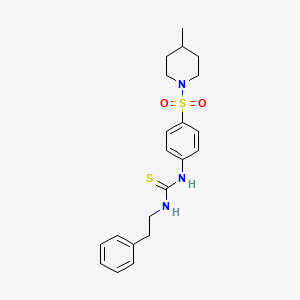 N-{4-[(4-methyl-1-piperidinyl)sulfonyl]phenyl}-N'-(2-phenylethyl)thiourea
