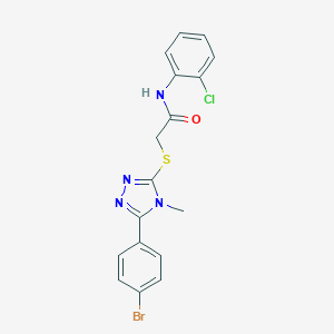 2-{[5-(4-bromophenyl)-4-methyl-4H-1,2,4-triazol-3-yl]sulfanyl}-N-(2-chlorophenyl)acetamide