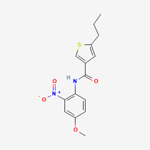 molecular formula C15H16N2O4S B4179750 N-(4-methoxy-2-nitrophenyl)-5-propyl-3-thiophenecarboxamide 