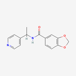 molecular formula C15H14N2O3 B4179754 N-[1-(4-pyridinyl)ethyl]-1,3-benzodioxole-5-carboxamide 