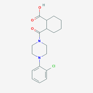 molecular formula C18H23ClN2O3 B4179769 2-{[4-(2-chlorophenyl)-1-piperazinyl]carbonyl}cyclohexanecarboxylic acid 