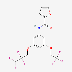 molecular formula C16H12F7NO4 B4179772 N-[3-(2,2,3,3-tetrafluoropropoxy)-5-(2,2,2-trifluoroethoxy)phenyl]-2-furamide 