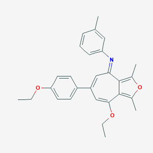 N-[8-ethoxy-6-(4-ethoxyphenyl)-1,3-dimethyl-4H-cyclohepta[c]furan-4-ylidene]-N-(3-methylphenyl)amine