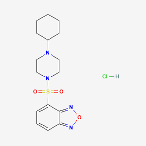 molecular formula C16H23ClN4O3S B4179783 4-[(4-cyclohexyl-1-piperazinyl)sulfonyl]-2,1,3-benzoxadiazole hydrochloride 