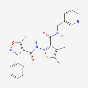 molecular formula C24H22N4O3S B4179800 N-(4,5-dimethyl-3-{[(3-pyridinylmethyl)amino]carbonyl}-2-thienyl)-5-methyl-3-phenyl-4-isoxazolecarboxamide 