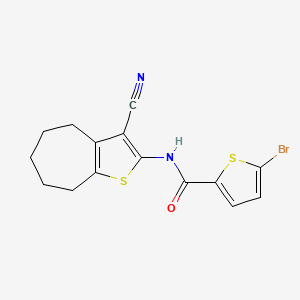 molecular formula C15H13BrN2OS2 B4179813 5-bromo-N-(3-cyano-5,6,7,8-tetrahydro-4H-cyclohepta[b]thien-2-yl)-2-thiophenecarboxamide 