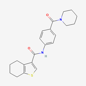 molecular formula C21H24N2O2S B4179815 N-[4-(1-piperidinylcarbonyl)phenyl]-4,5,6,7-tetrahydro-1-benzothiophene-3-carboxamide 