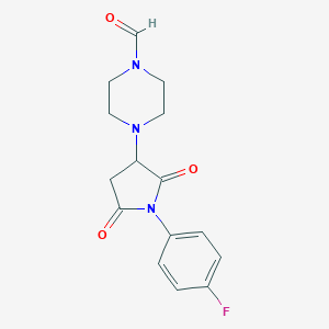 molecular formula C15H16FN3O3 B417982 4-[1-(4-Fluorophenyl)-2,5-dioxo-3-pyrrolidinyl]-1-piperazinecarbaldehyde CAS No. 330865-91-3