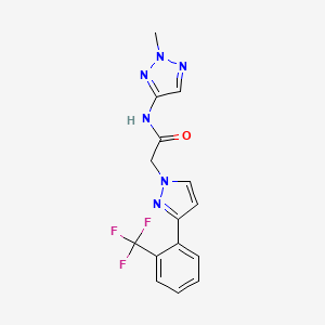 molecular formula C15H13F3N6O B4179833 N-(2-methyl-2H-1,2,3-triazol-4-yl)-2-{3-[2-(trifluoromethyl)phenyl]-1H-pyrazol-1-yl}acetamide 