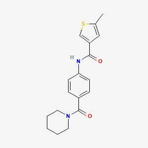 molecular formula C18H20N2O2S B4179853 5-methyl-N-[4-(1-piperidinylcarbonyl)phenyl]-3-thiophenecarboxamide 