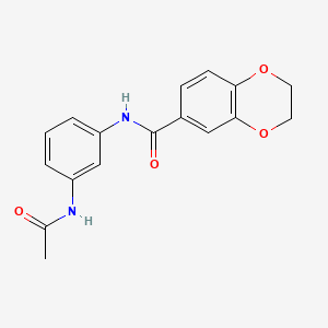 molecular formula C17H16N2O4 B4179858 N-[3-(acetylamino)phenyl]-2,3-dihydro-1,4-benzodioxine-6-carboxamide 