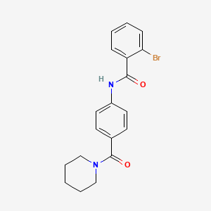 molecular formula C19H19BrN2O2 B4179877 2-bromo-N-[4-(1-piperidinylcarbonyl)phenyl]benzamide 
