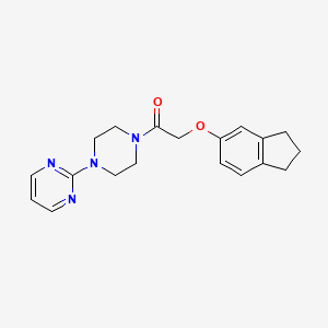 molecular formula C19H22N4O2 B4179884 2-{4-[(2,3-dihydro-1H-inden-5-yloxy)acetyl]-1-piperazinyl}pyrimidine 