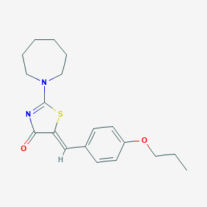 molecular formula C19H24N2O2S B417989 2-(azepan-1-yl)-5-(4-propoxybenzylidene)thiazol-4(5H)-one 
