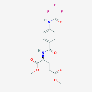 molecular formula C16H17F3N2O6 B041799 (2S)-2-[[4-[(2,2,2-三氟乙酰)氨基]苯甲酰]氨基]戊二酸二甲酯 CAS No. 233600-78-7