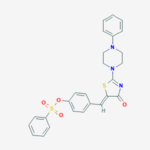 4-[(4-oxo-2-(4-phenyl-1-piperazinyl)-1,3-thiazol-5(4H)-ylidene)methyl]phenyl benzenesulfonate