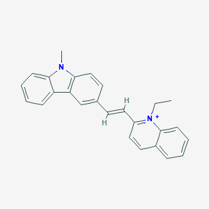 molecular formula C26H23N2+ B417996 3-[(E)-2-(1-ethylquinolin-1-ium-2-yl)ethenyl]-9-methylcarbazole 