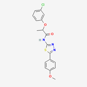 molecular formula C18H16ClN3O3S B4179964 2-(3-chlorophenoxy)-N-[5-(4-methoxyphenyl)-1,3,4-thiadiazol-2-yl]propanamide 