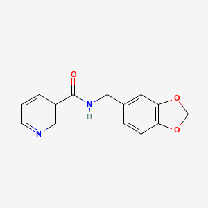 molecular formula C15H14N2O3 B4179972 N-[1-(1,3-benzodioxol-5-yl)ethyl]nicotinamide 