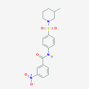 molecular formula C19H21N3O5S B4179973 N-{4-[(3-methyl-1-piperidinyl)sulfonyl]phenyl}-3-nitrobenzamide 
