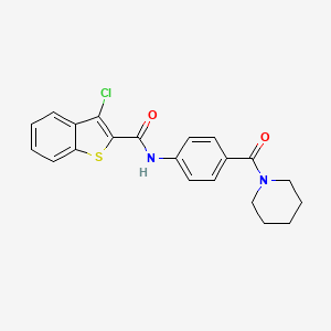 molecular formula C21H19ClN2O2S B4179995 3-chloro-N-[4-(1-piperidinylcarbonyl)phenyl]-1-benzothiophene-2-carboxamide 