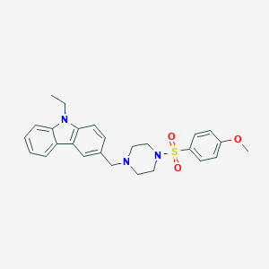 molecular formula C26H29N3O3S B418006 9-Ethyl-3-[4-(4-methoxy-benzenesulfonyl)-piperazin-1-ylmethyl]-9H-carbazole 